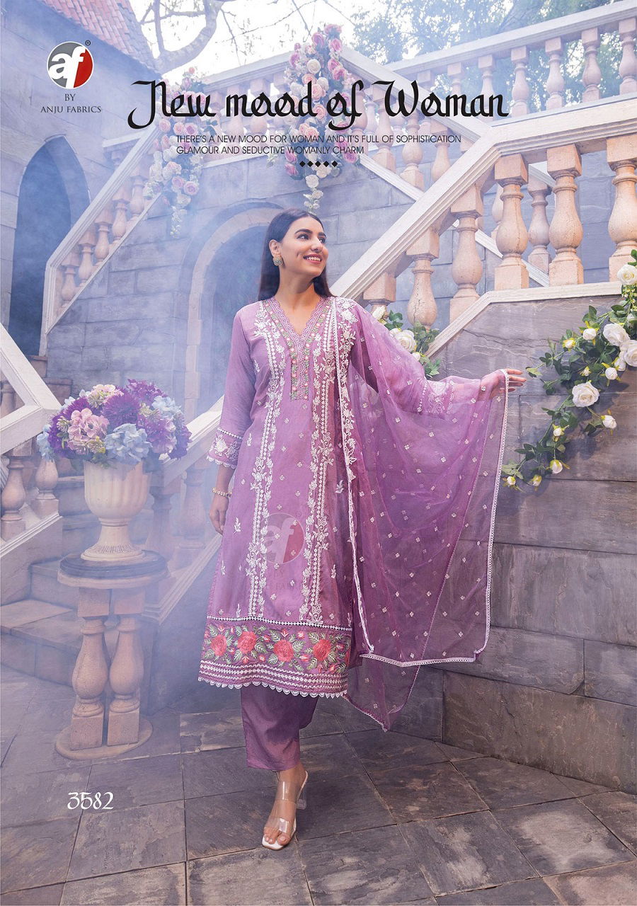 Sayara By Af Designer Muslin Embroidery Kurti With Bottom Dupatta Wholesale Price In Surat
